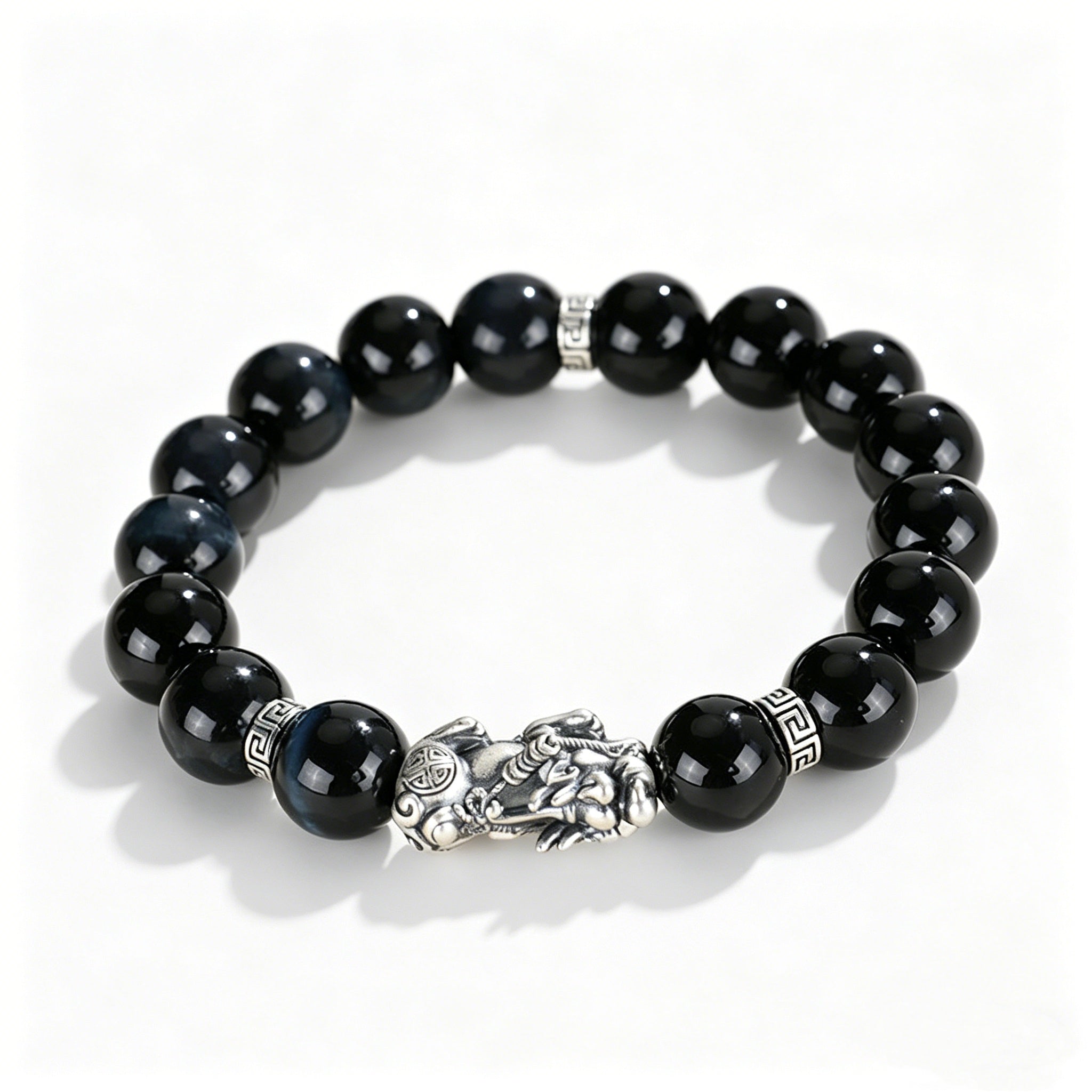 Black Agate Pixiu Wealth Protection Bracelet
