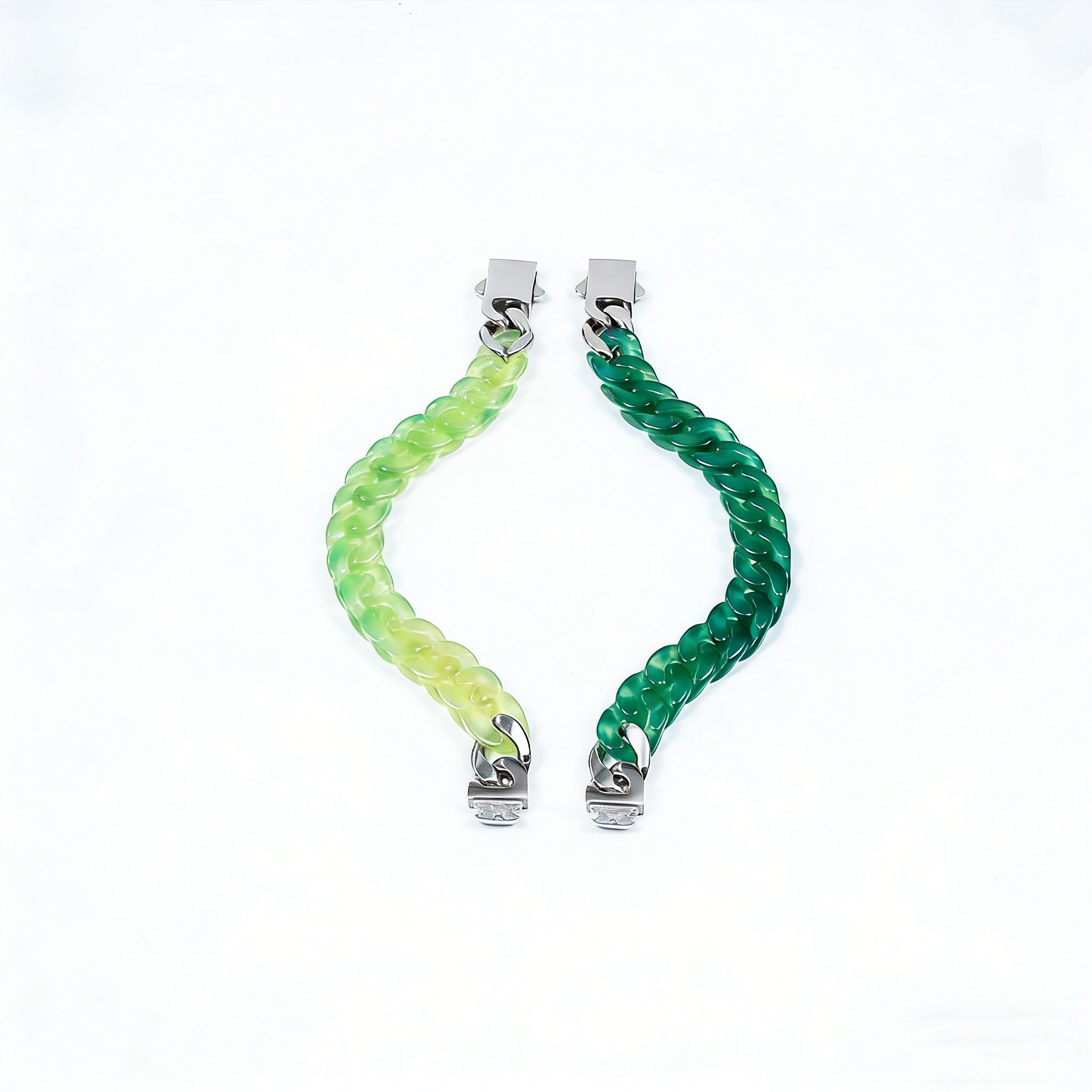 Modular Agate Cuban Link-The Verdant Flow