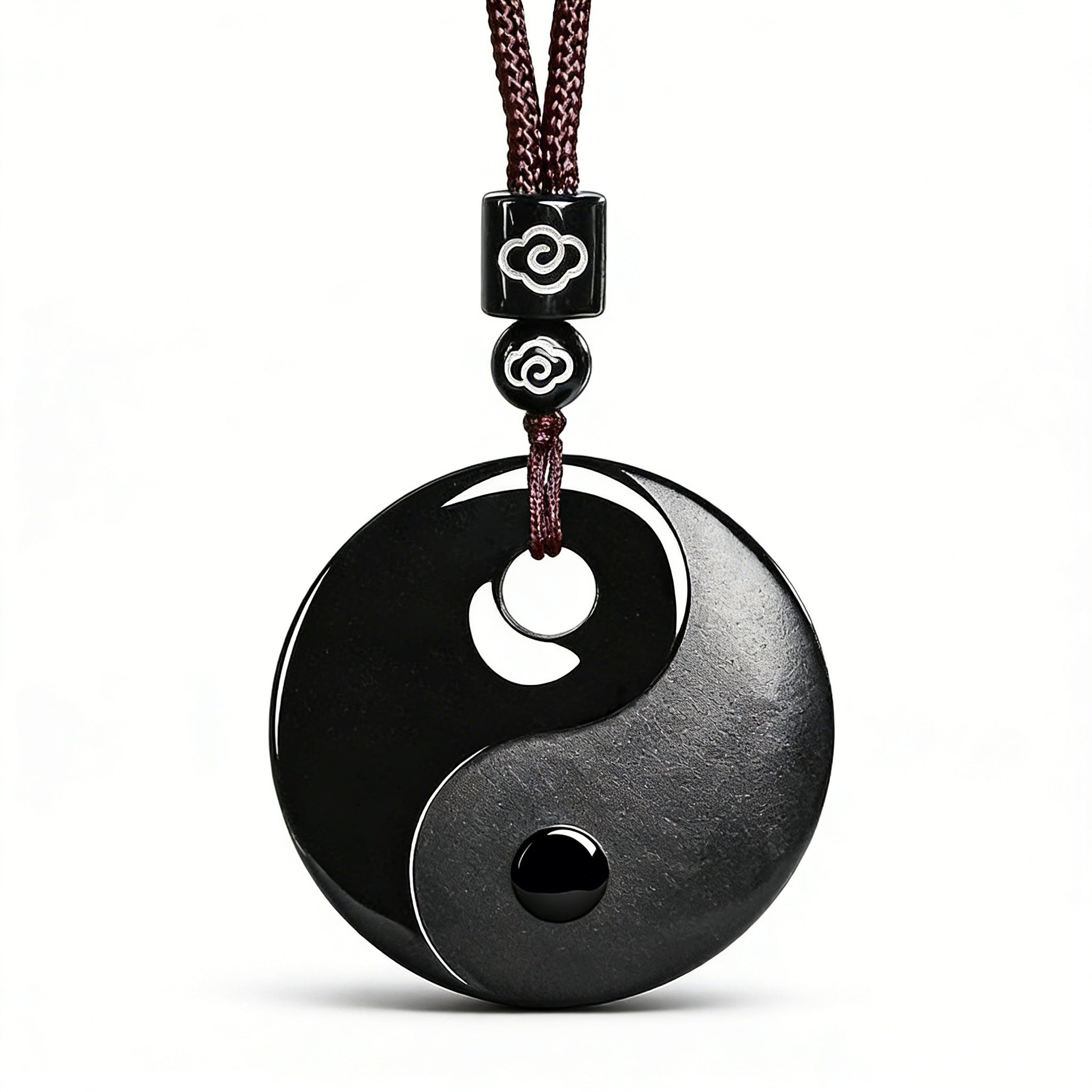 Natural Black Jade Yin Yang Tai Chi Pendant-Balance Protection