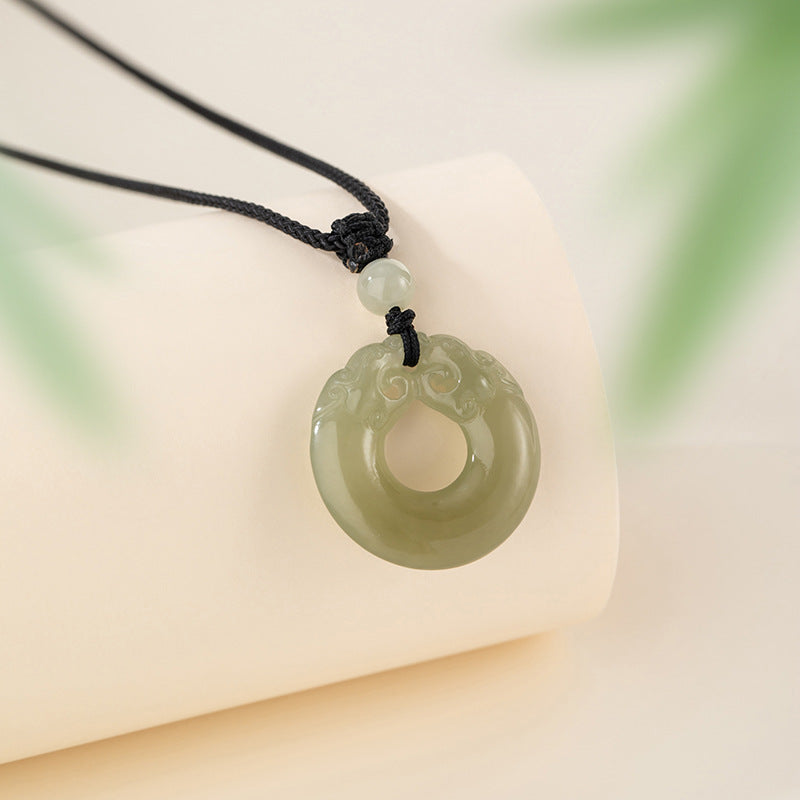 Quiet Fortitude-Pixiu Nephrite Jade Pendant Necklace
