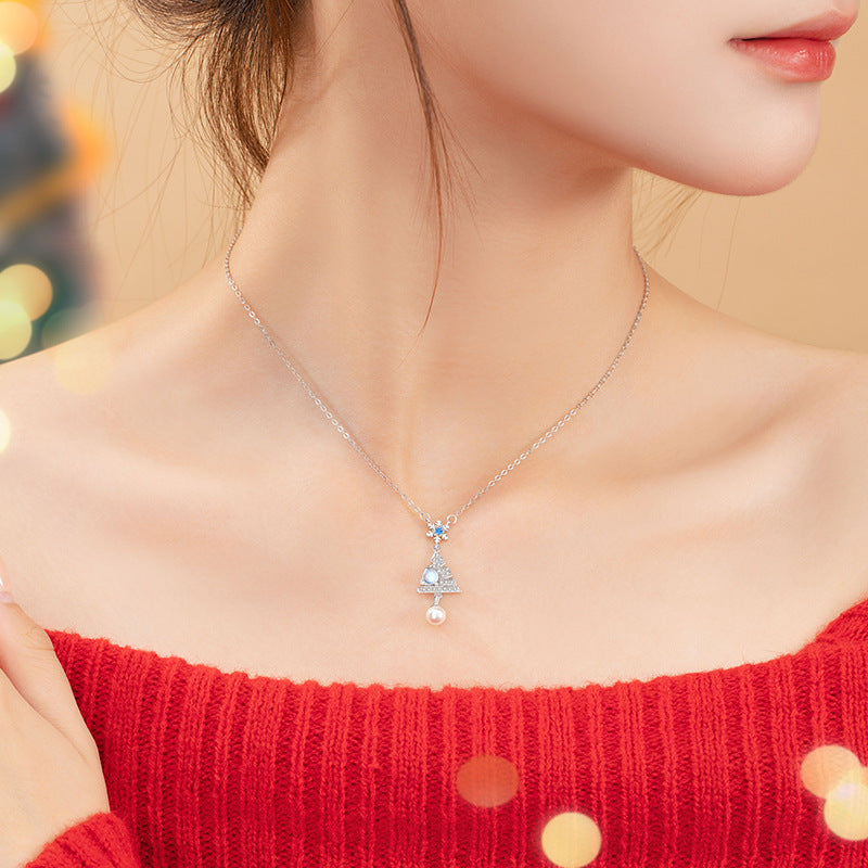Christmas Tree Sterling Silver Necklace-Our Future Together
