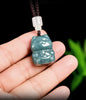 Blue Jade Wealth Cat Pendant – Prosperity, Fortune & Joy