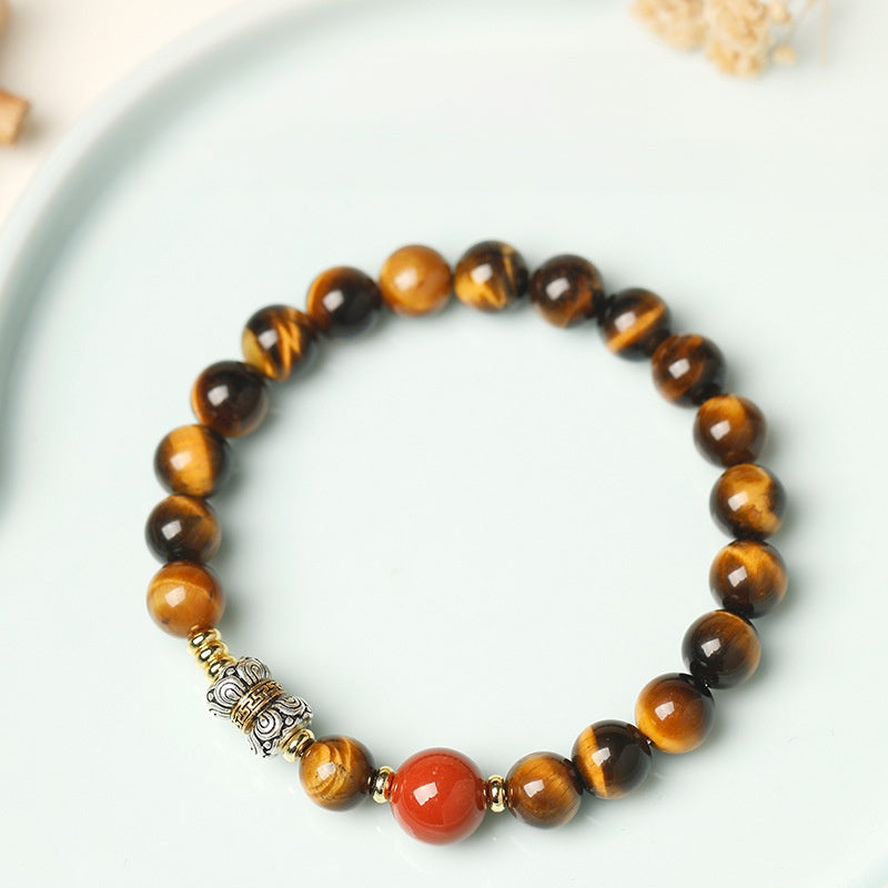Grounded Fortune-Tiger’s Eye & Red Agate Bracelet