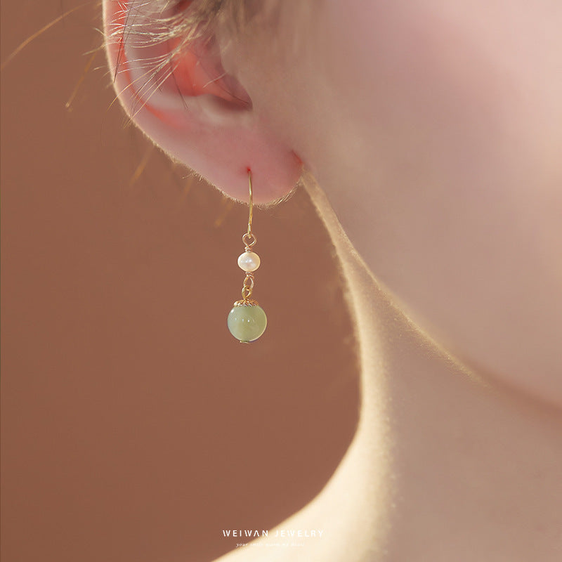 Calm in Motion-Hetian Jade Earrings
