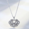 Naturperle Fengshui Langlebigkeitsschloss 925er Silber Anhänger Halskette
