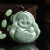 Laughing Buddha  Jade Pendant-Beaded Rope Chain-Grade A Jade