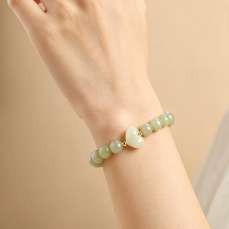 Hetian Jade Peach Bracelet-Quiet Well-Being