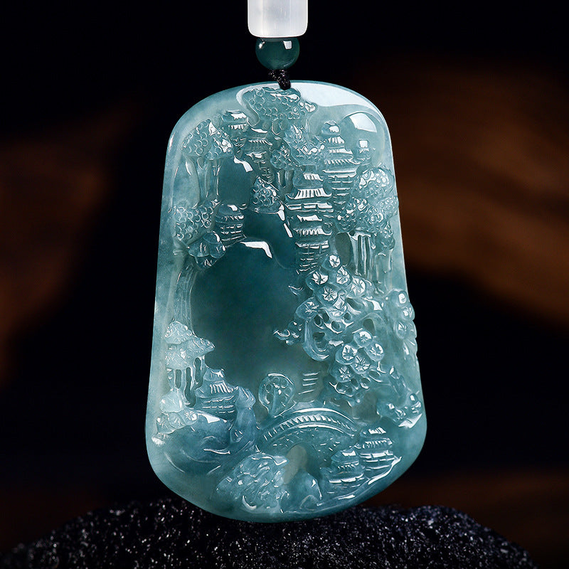 Landscape Jade Pendant-Live Calmly and Move Forward Steadily