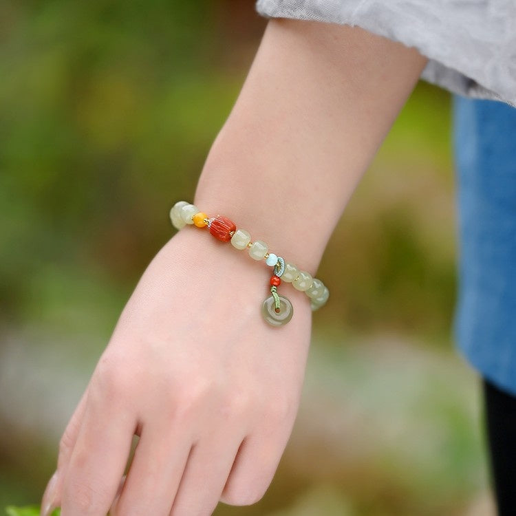 Inner Harmony-Nephrite Jade Ping An Kou Bracelet