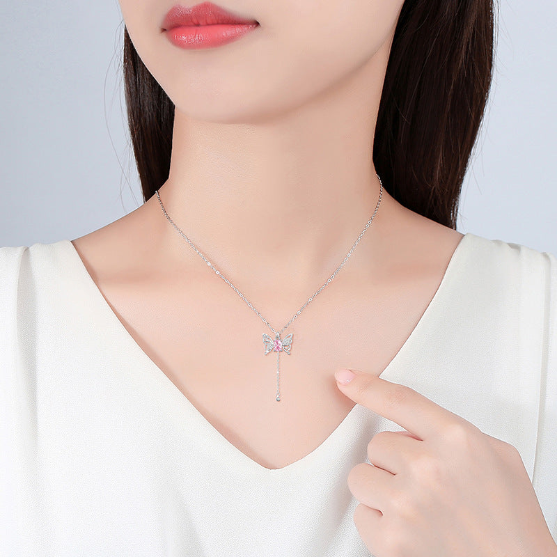 Moving Butterfly Sterling Silver Necklace-A Flutter of Love