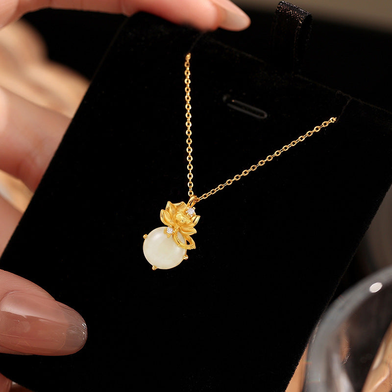 Nephrite Jade Gourd Pendant Necklace-Blessing and Abundance