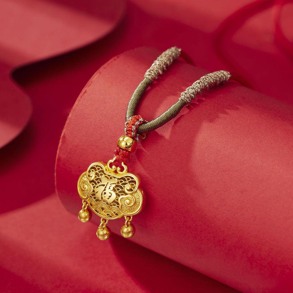 Feng Shui Long Life Locks Pendant Necklace