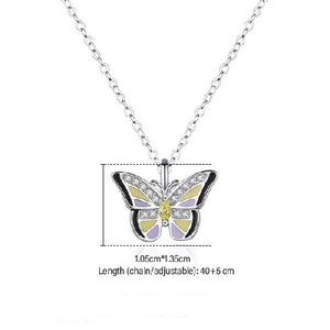 Enchanted Butterfly Silver Necklace -Transformation and Prosperity