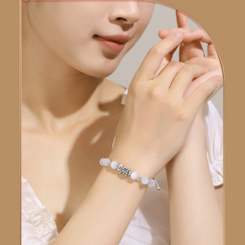 Pixiu Strawberry Quartz Freshwater Pearl Necklace-Joyful Blessings