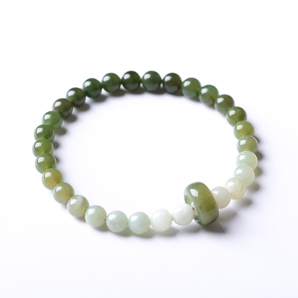 Green Jade Gradient Bead Bracelet – Calm Flow & Balance Energy