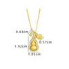 18K Gold-Plated Silver Fortune Gourd Pendant Necklace – Rotatable Design for Elegance & Blessings