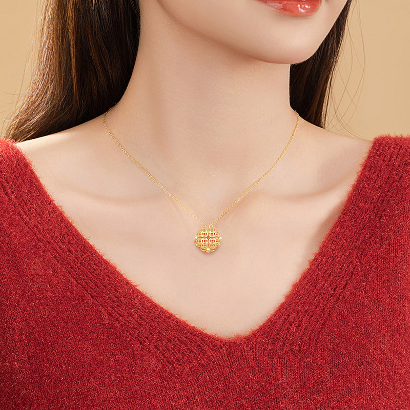 Lucky to Find You-Four Leaf Clover Sterling Silver Necklace