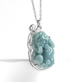 Serene Pixiu Ice Jade Pendant-925 Sterling Silver Necklace for Protection, Wealth & Steady Growth
