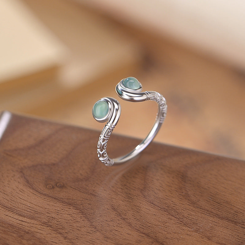 Naturroter Achat 925er Silber Feng Shui Glücksring