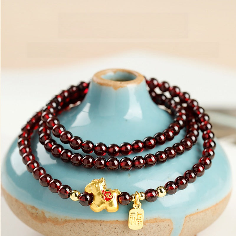 Handgeschnitztes Jadeit-Kubanische-Glieder-Armband – Pfad des Wächters