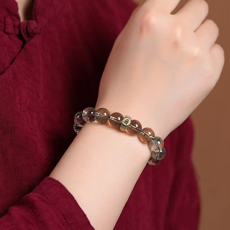 Green Phantom Quartz Guardian Deity Buddha Bracelet-Healing & Renewal
