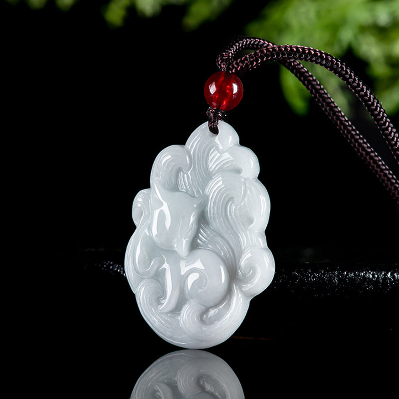 Natural Type A Burmese Jadeite Fox Pendant – Charm of Wisdom & Protection