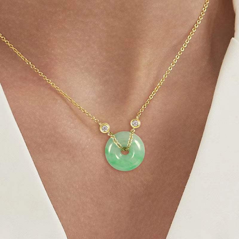 Burmese Jade Pingan Necklace-Protection and Safety