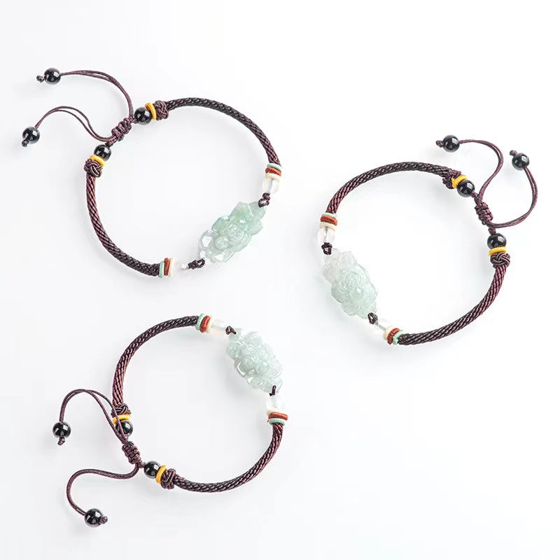 Lotus White Jade String Bracelet-Purity and Perfection