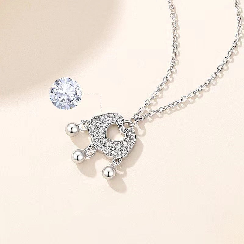 Feng Shui longevity Lock Necklace-Zirconia Charm