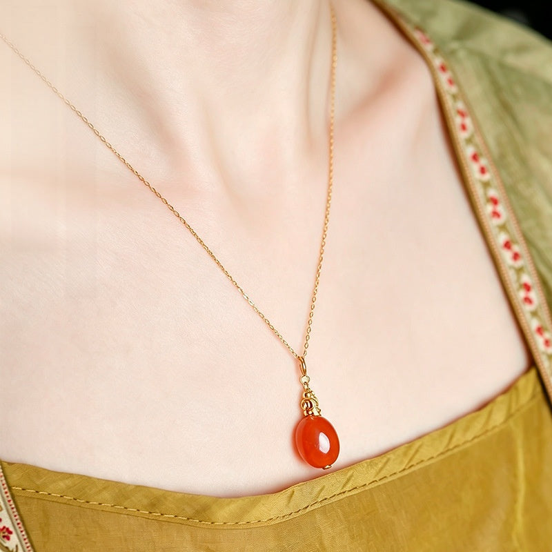 Fortune by Your Side-Red Jade Jadeite Necklace