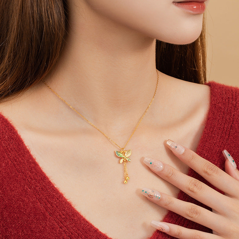 Butterfly Tassel Pendant Necklace-Graceful Radiance