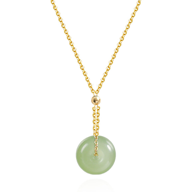 Green Jade Stone Fengshui Pendant Necklace