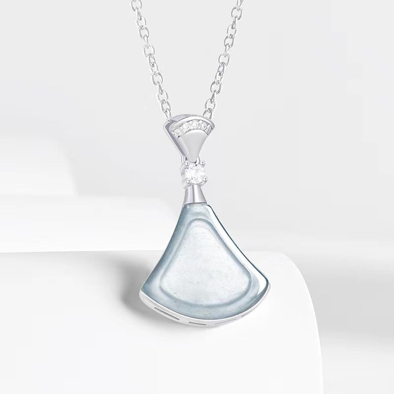 Blue Ice Jade Cv Crystal Necklace-Protection & Inner Peace