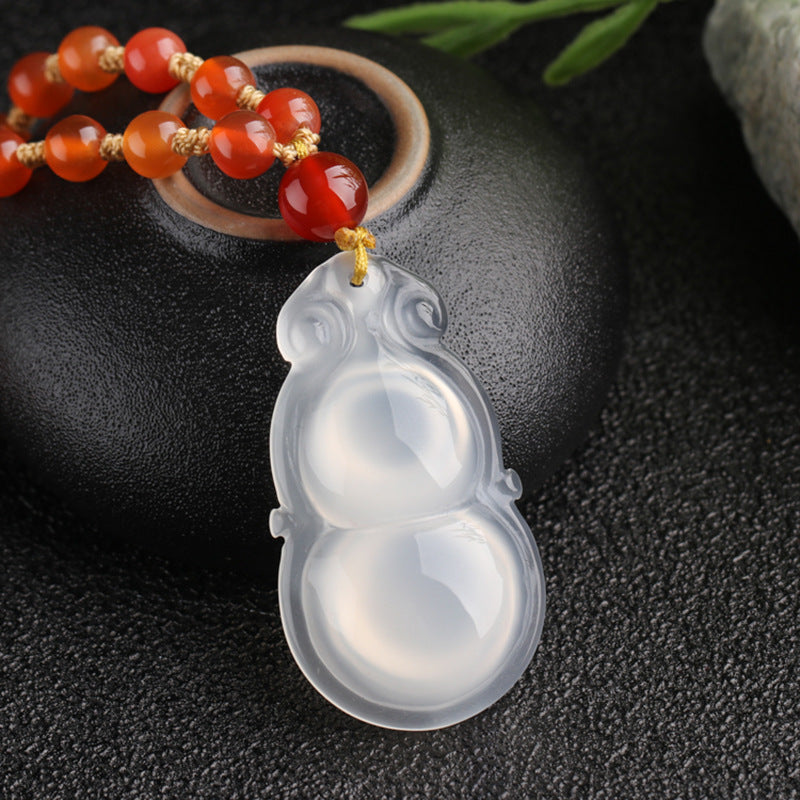 White Chalcedony Calabash Pendant
