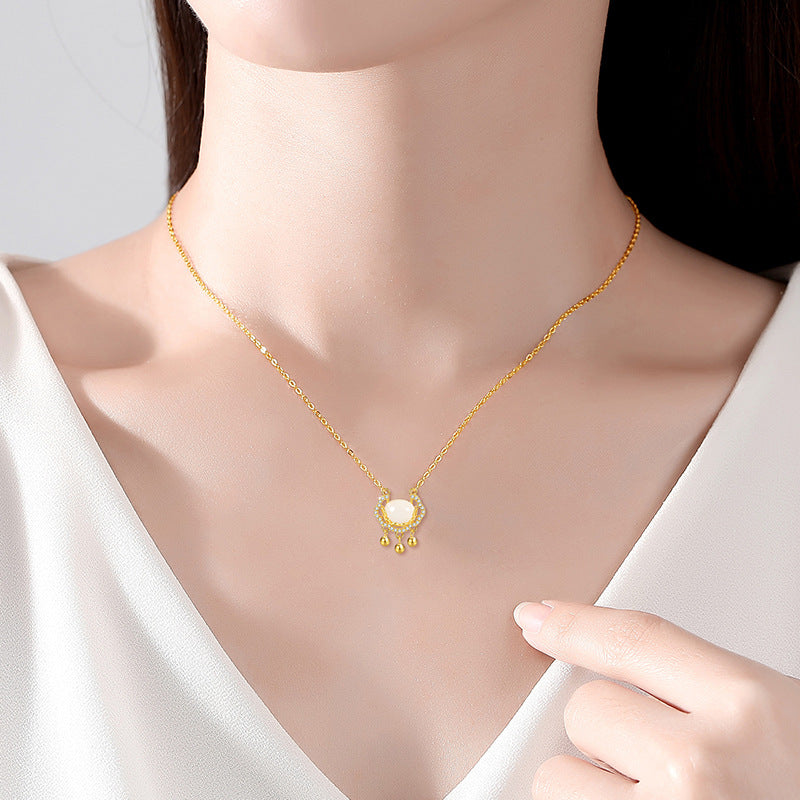 Peace Lock Chalcedony Necklace-Peace & Good Fortune