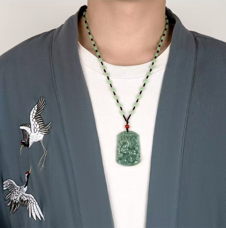 Natural Green Jade Horse Pendant – Symbol of Success & Strength
