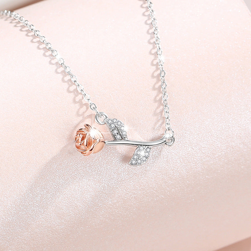 Rose Two Tone Necklace-Love in Bloom