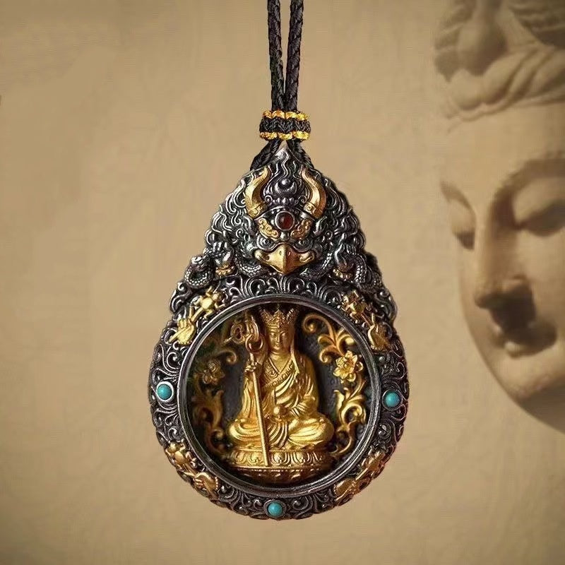 Tibetan Garuda Gau Pendant with Kṣitigarbha Bodhisattva