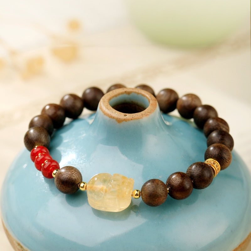 Rooted in Abundance-Citrine Pixiu Bracelet