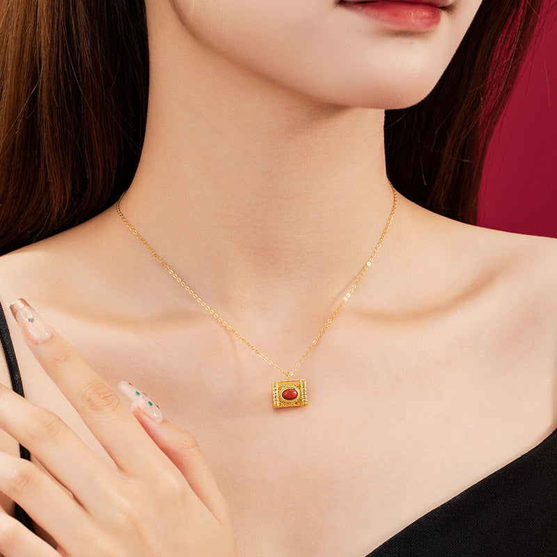 Handbag Red Agate Necklace-Blessings and Prosperity