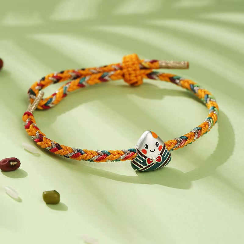 Parent-Child Handmade String Silver Bracelet-Luck and Protection