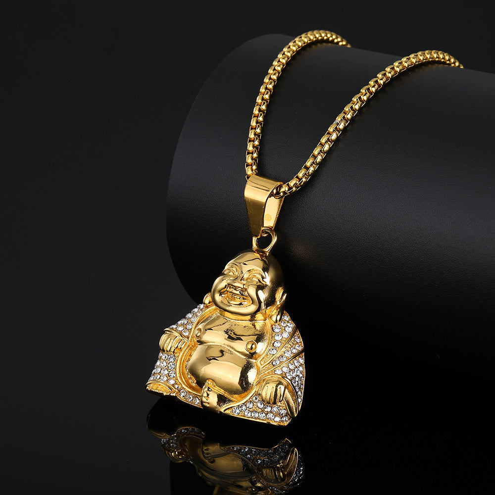 Laughing Buddha Lucky Pendant Necklace