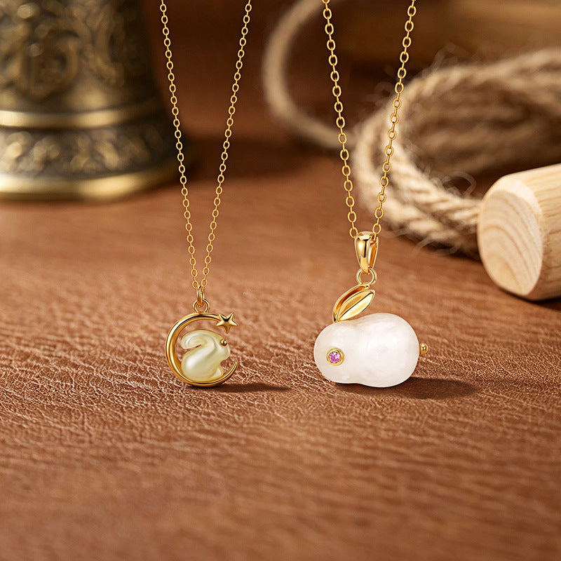 Love Held Close-Rabbit Nephrite Jade Necklace