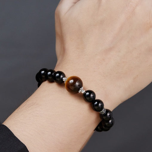 Snake Obsidian and Tiger's Eye Bracelet-Graceful Momentum