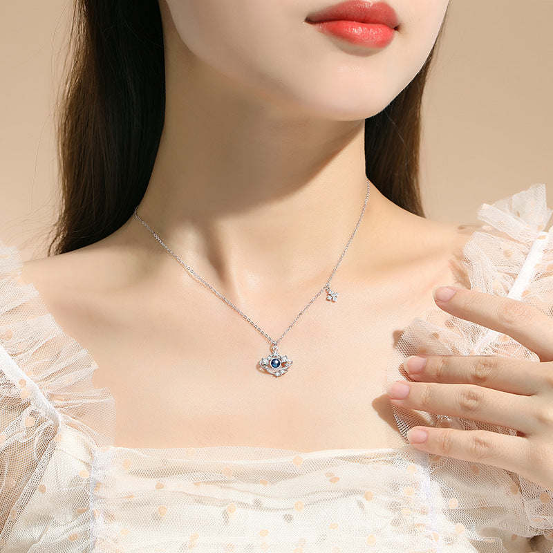 Romance Among the Stars-Saturn Sterling Silver Necklace