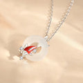 Fortune Koi White Chalcedony & Agate Pendant Necklace
