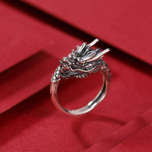 Dragon Silver Ring-Fortune Prosperity