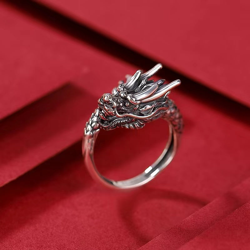 Dragon Silver Ring-Fortune Prosperity