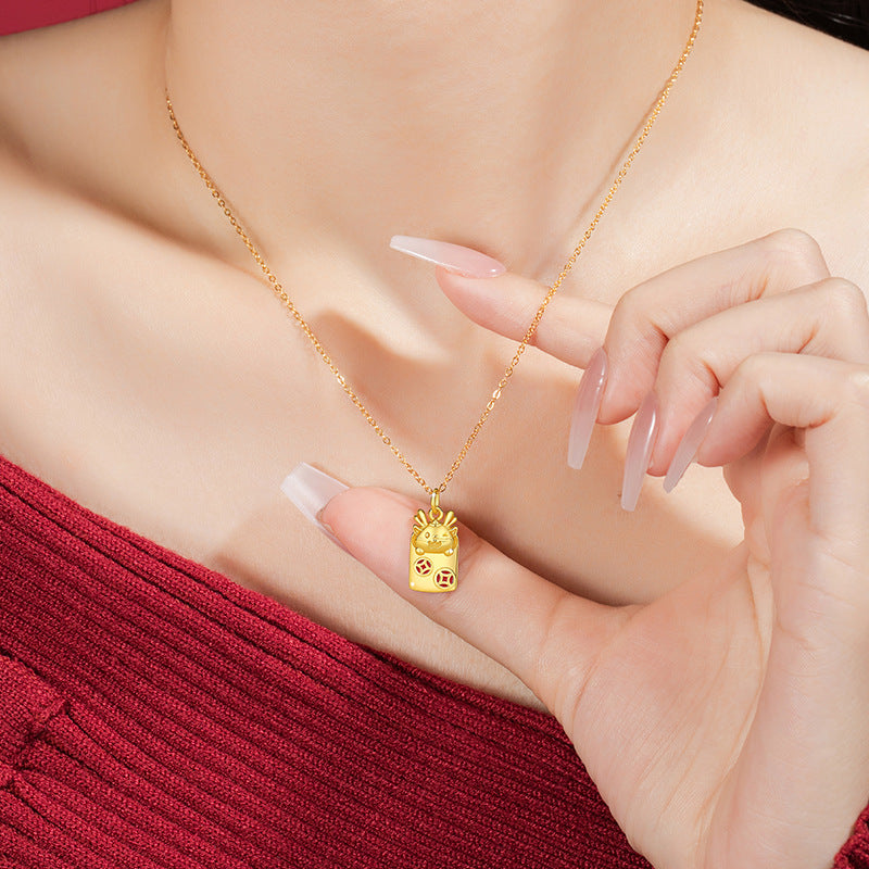 Little Dragon Coin Necklace-Good Wishes Ahead