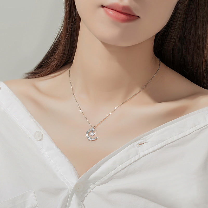 Moon and Stars S925 Silver Necklace-Kept Close